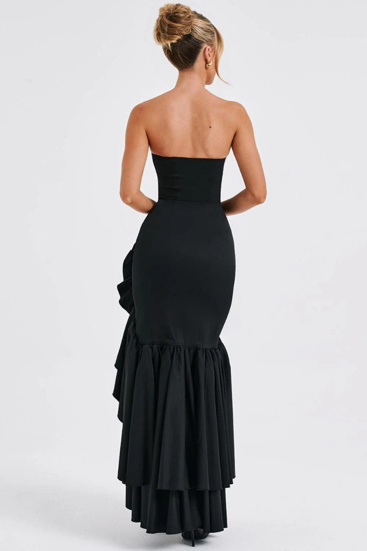 SILVIA STRAPLESS MAXI DRESS - BLACK