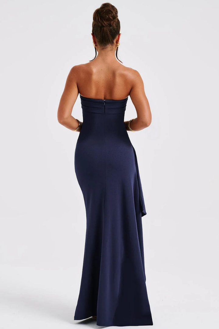 JAQUELINE STRAPLESS MAXI DRESS - BLUE