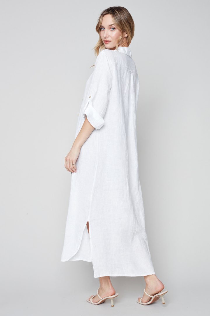 MARITZA LONG SLEEVE MAXI DRESS - WHITE
