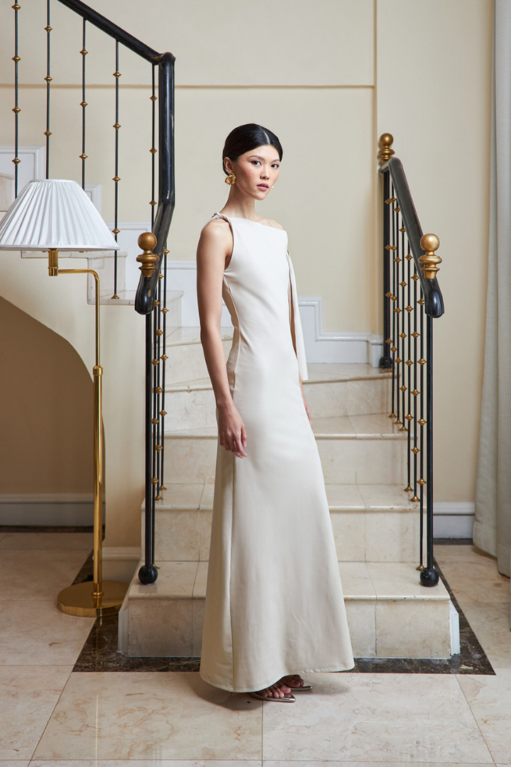 VALERIE SLEEVELESS MAXI DRESS - APRICOT