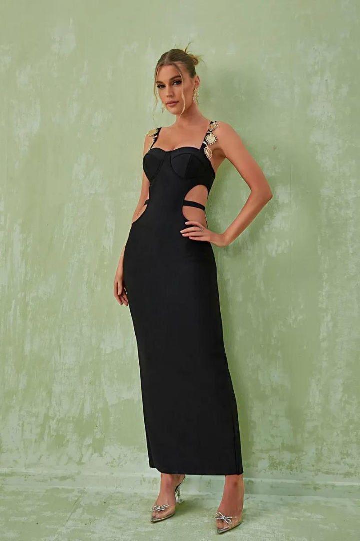 CARINA SLEEVELESS MINI DRESS - BLACK
