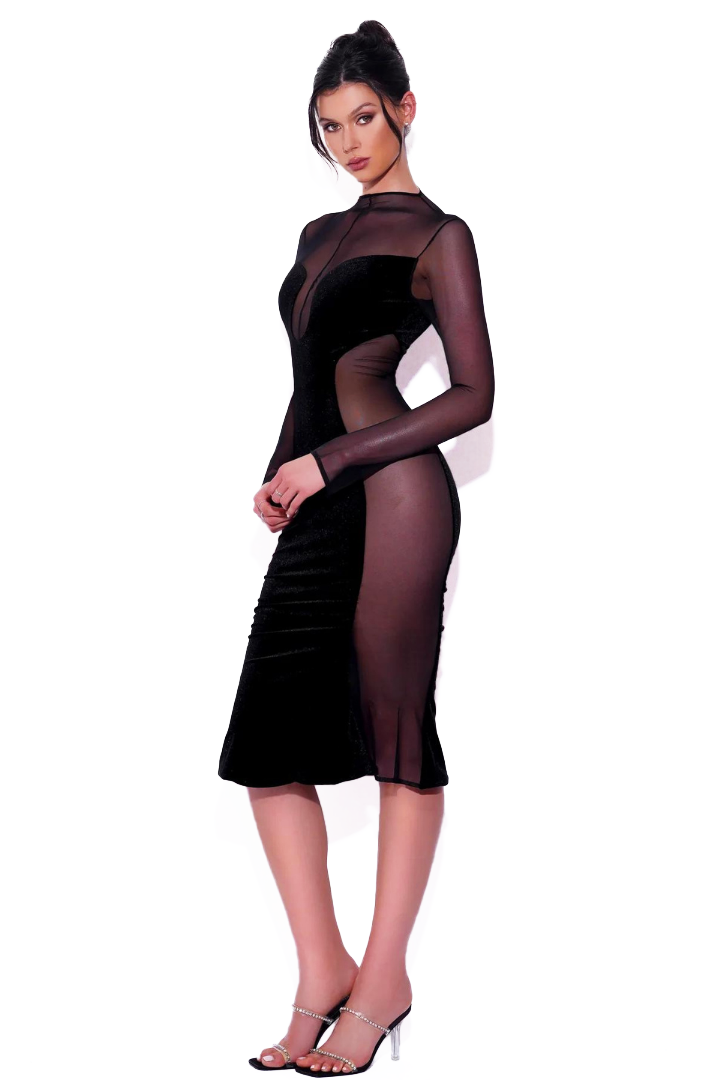 LENA GOWN MAXI DRESS - BLACK