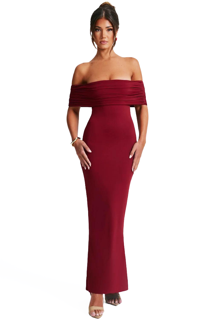 KARLA STRAPLESS MAXI DRESS - BURGUNDY