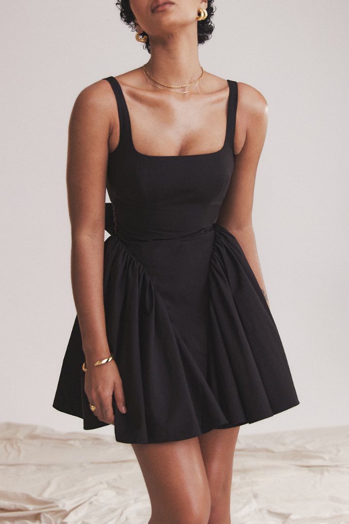 ARIELLA SLEEVELESS MINI DRESS - BLACK