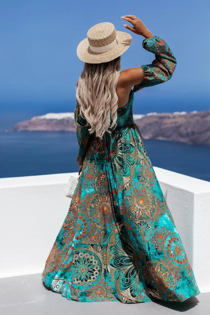 ABIGAIL MAXI DRESS - GREEN COCKTAIL