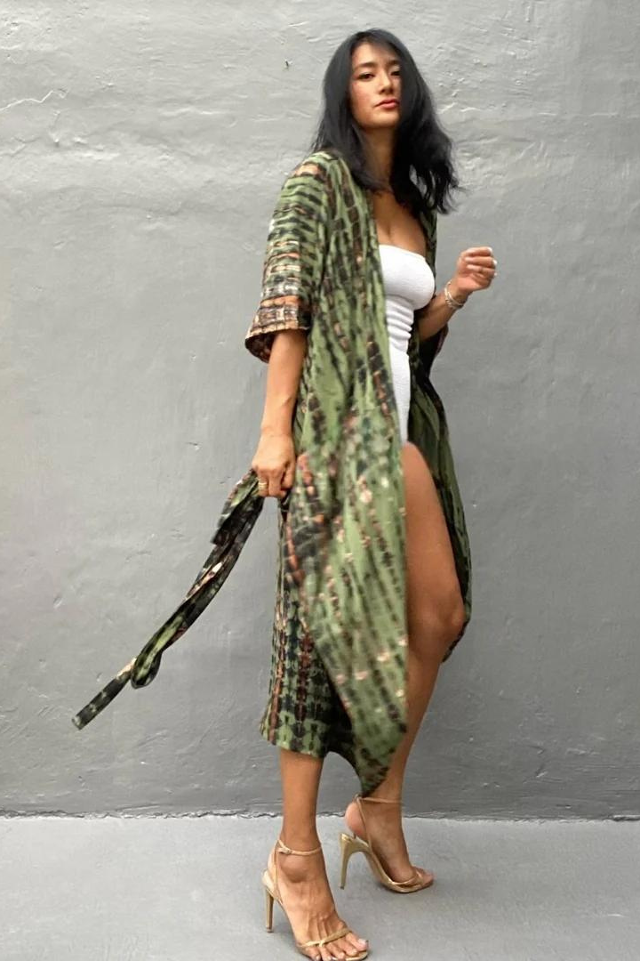 ESTHER BOHO MAXI DRESS - ARMY GREEN
