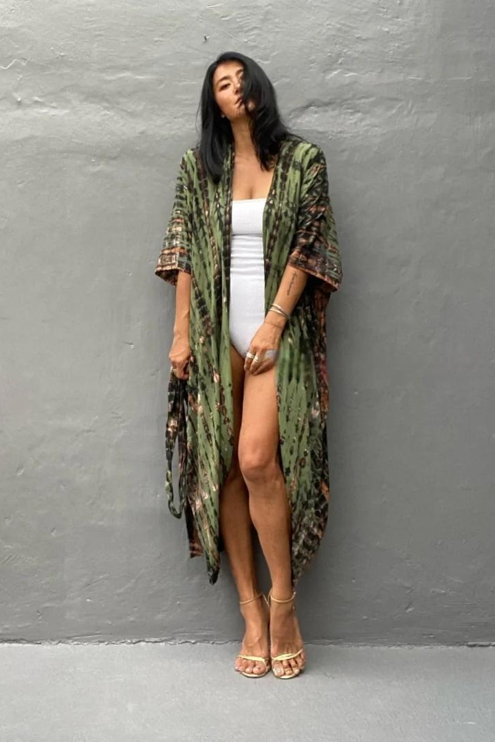 ESTHER BOHO MAXI DRESS - ARMY GREEN