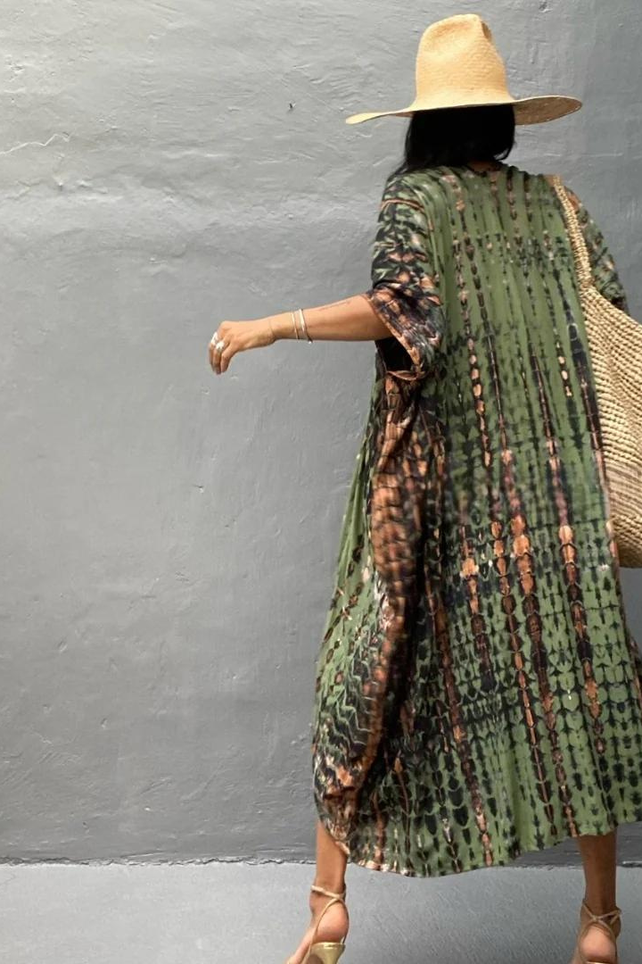 ESTHER BOHO MAXI DRESS - ARMY GREEN