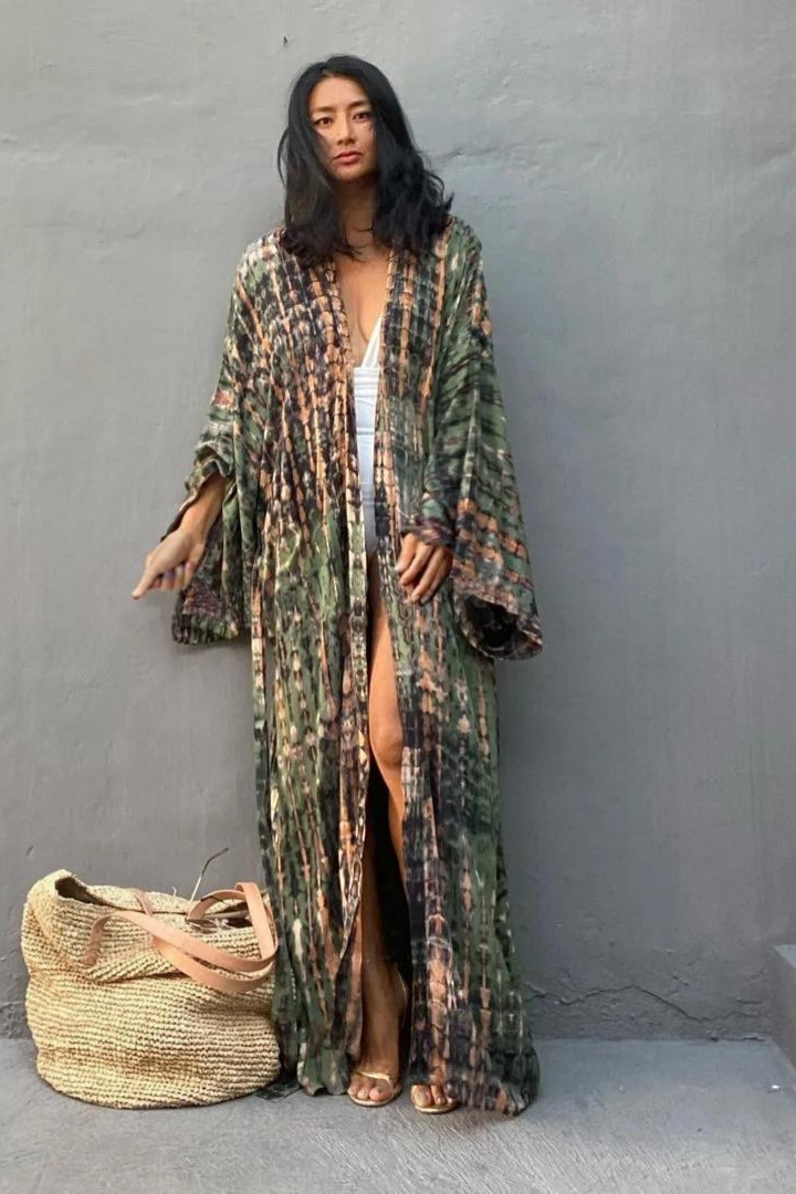 ESTHER BOHO MAXI DRESS - ARMY GREEN