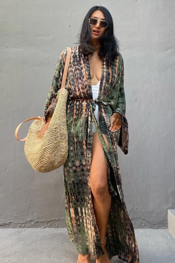 ESTHER BOHO MAXI DRESS - ARMY GREEN