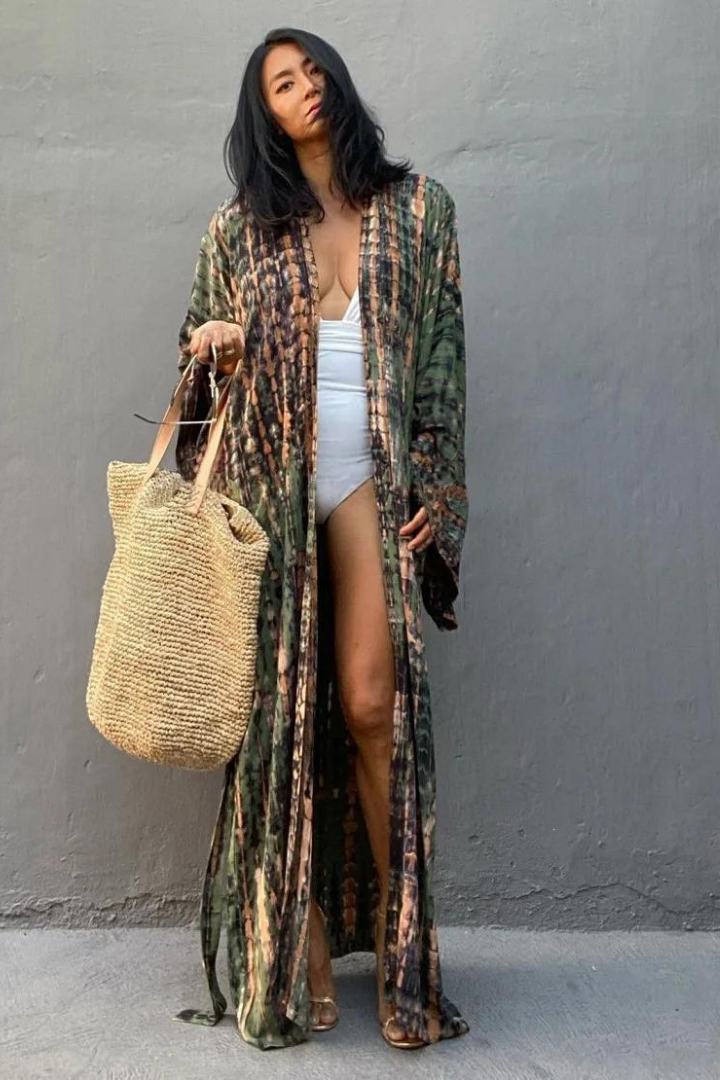 ESTHER BOHO MAXI DRESS - ARMY GREEN