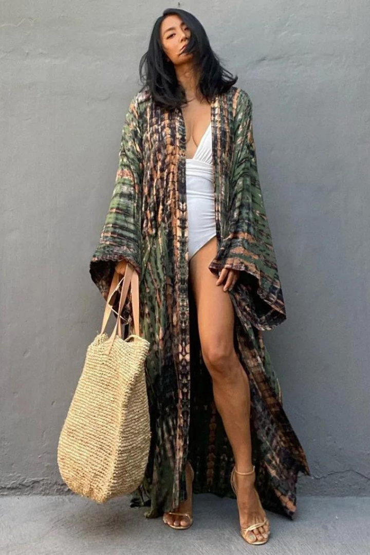 ESTHER BOHO MAXI DRESS - ARMY GREEN