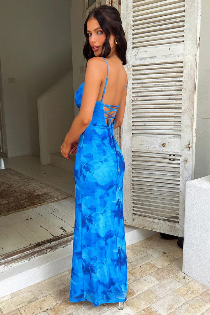 ARLO SLEEVELESS MAXI DRESS - BLUE