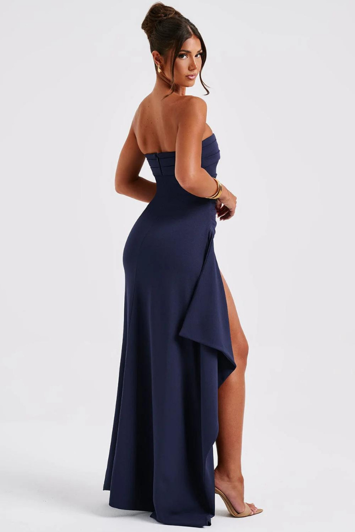 JAQUELINE STRAPLESS MAXI DRESS - BLUE