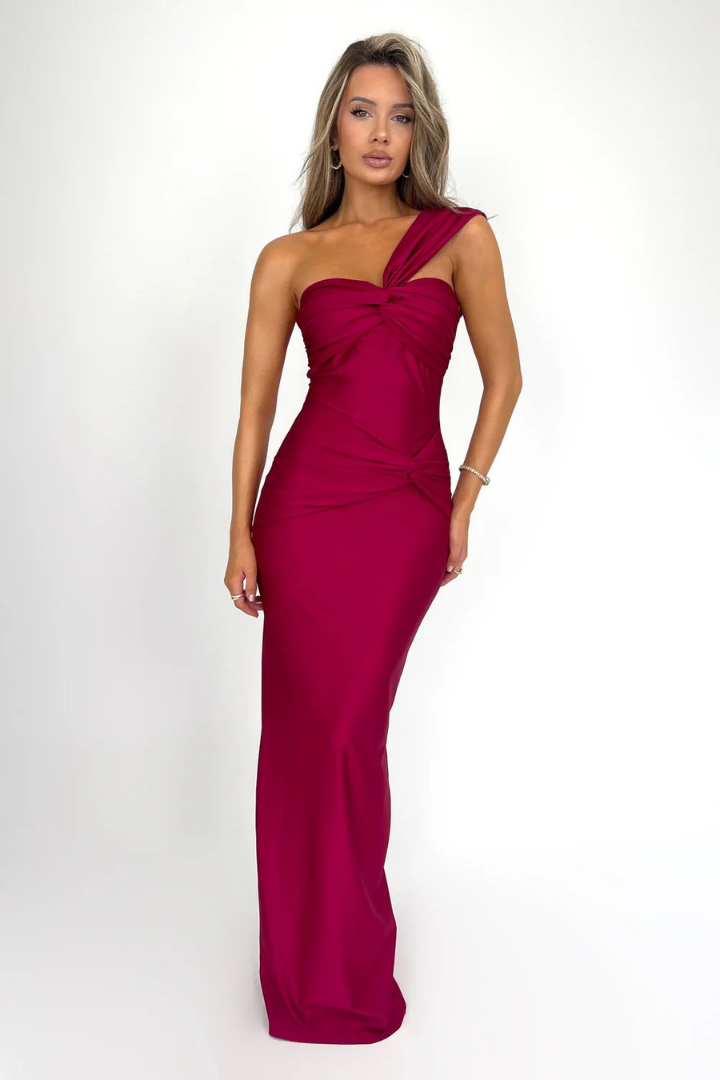 GLORIA STRAPLESS MAXI DRESS - WINE RED