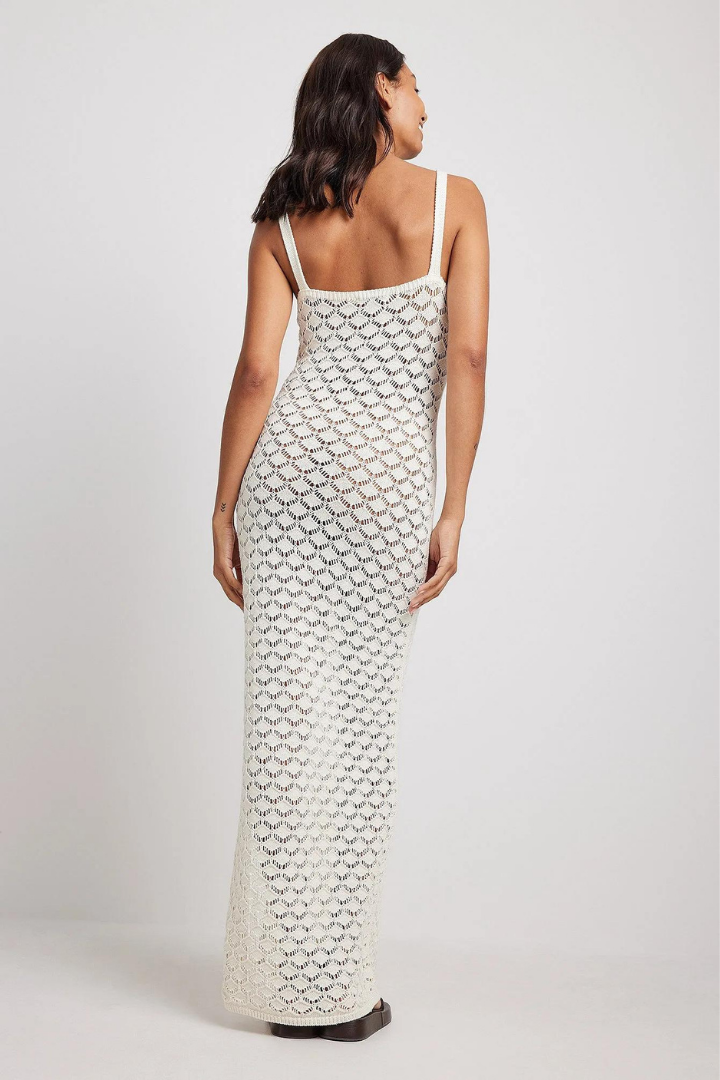FELICITY KNIT MAXI DRESS-OFF - WHITE