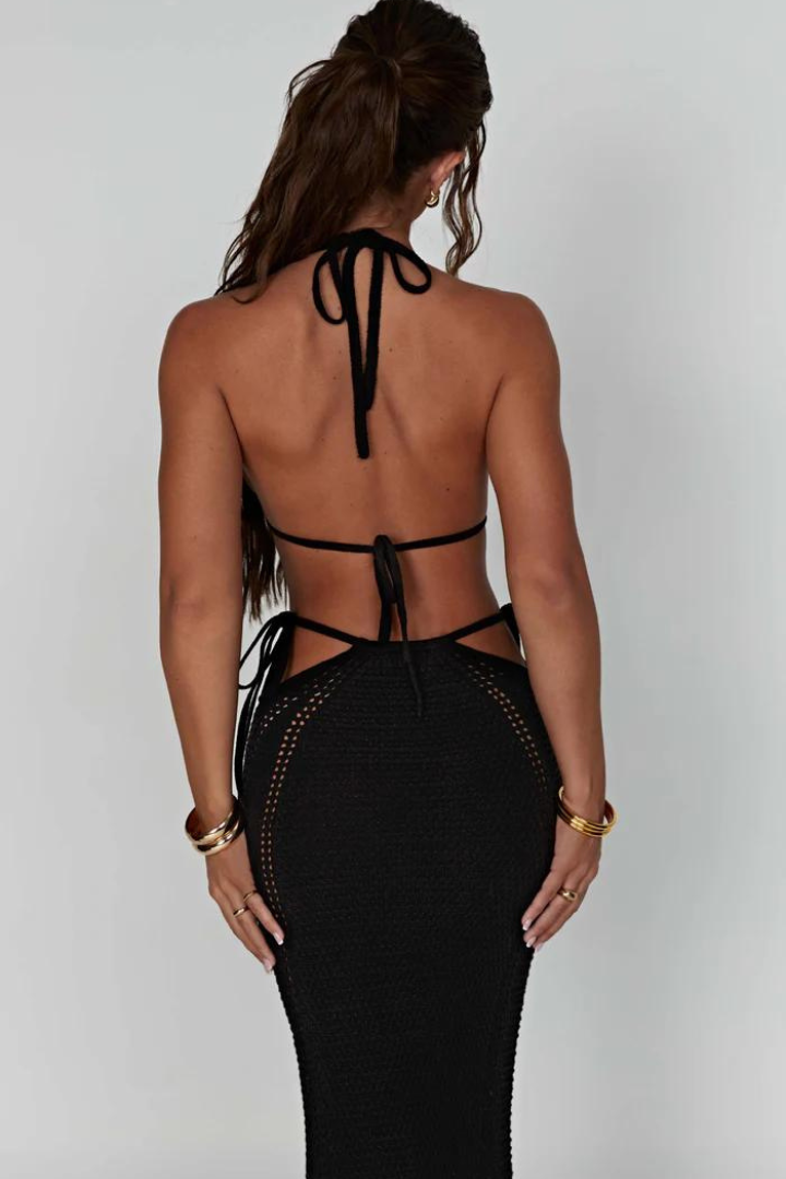 ALMA KNIT DRESS - BLACK