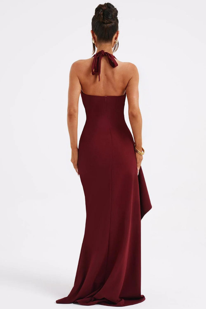 RUTH HALTER MAXI DRESS - WINE RED