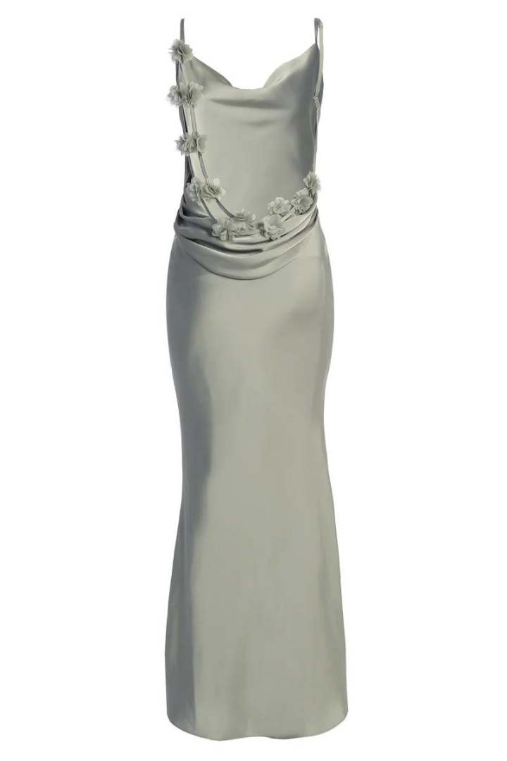 RUBY MAXI LONG DRESS - LIGHT GREEN
