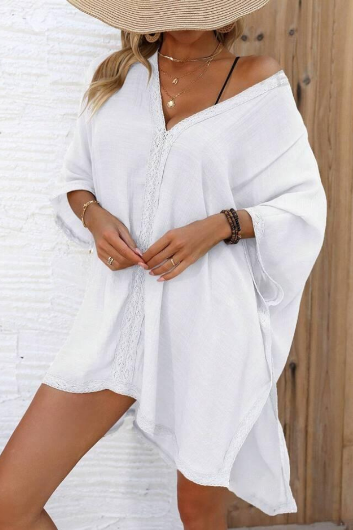 GWYNETHE MINI LACE DRESS - WHITE