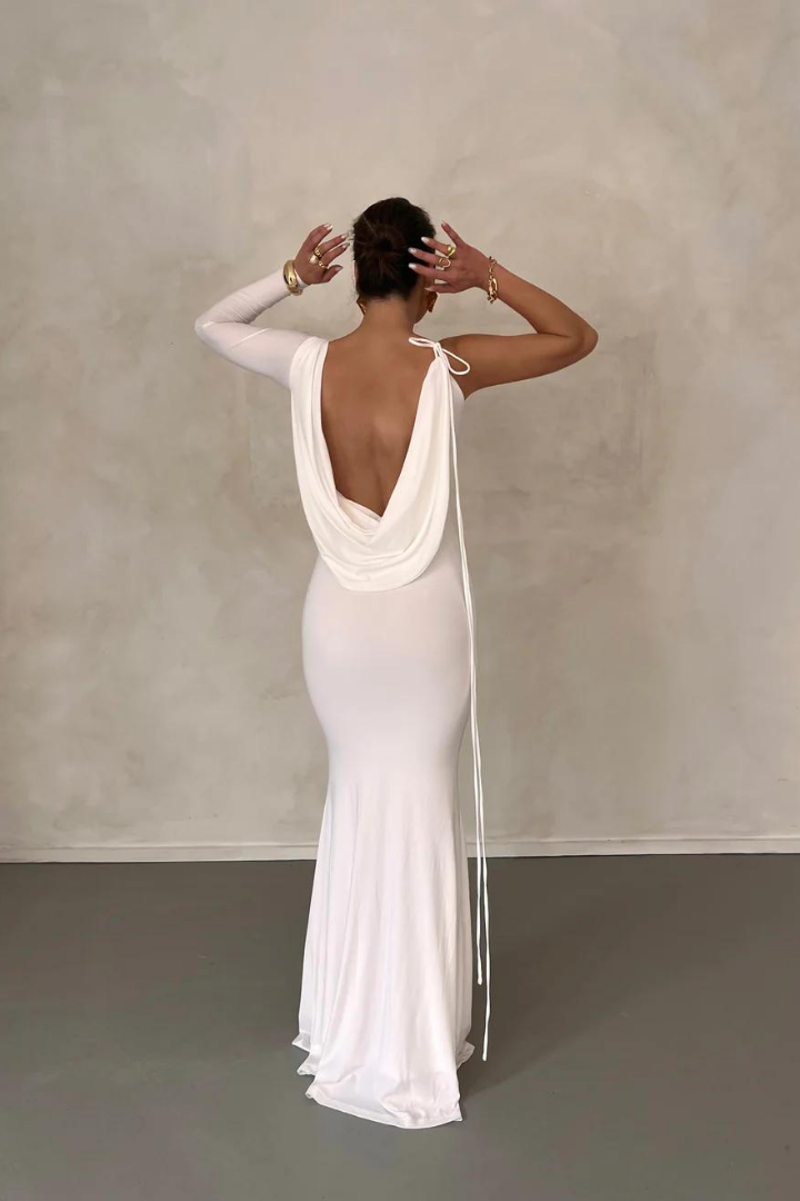 REVERSIBLE EMILIA GOWN - WHITE