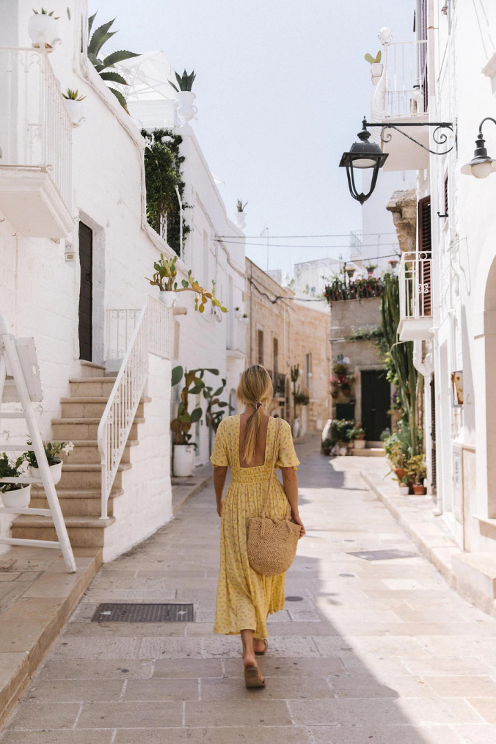 FERNANDE LACE MIDI DRESS - LEMON