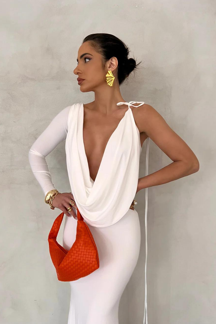 REVERSIBLE EMILIA GOWN - WHITE