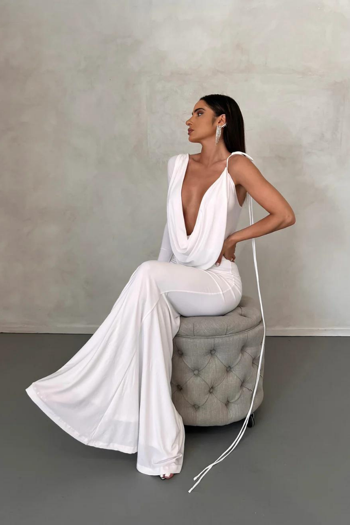 REVERSIBLE EMILIA GOWN - WHITE