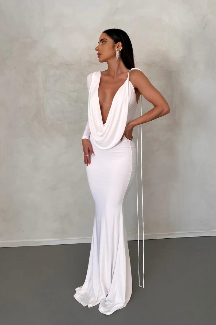 REVERSIBLE EMILIA GOWN - WHITE