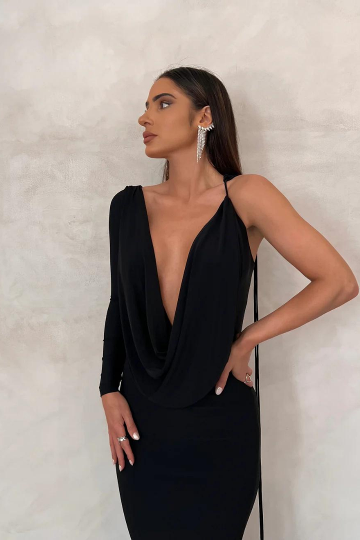 REVERSIBLE EMILIA GOWN - BLACK