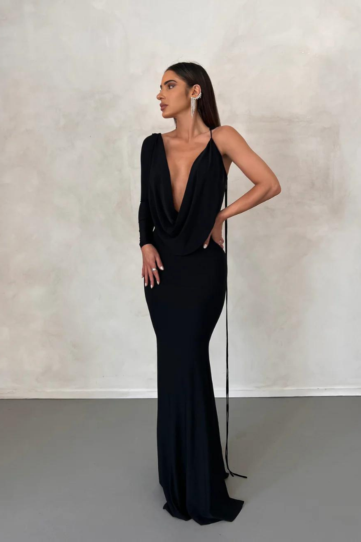 REVERSIBLE EMILIA GOWN - BLACK