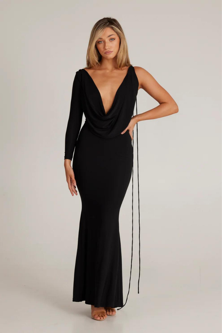 REVERSIBLE EMILIA GOWN - BLACK