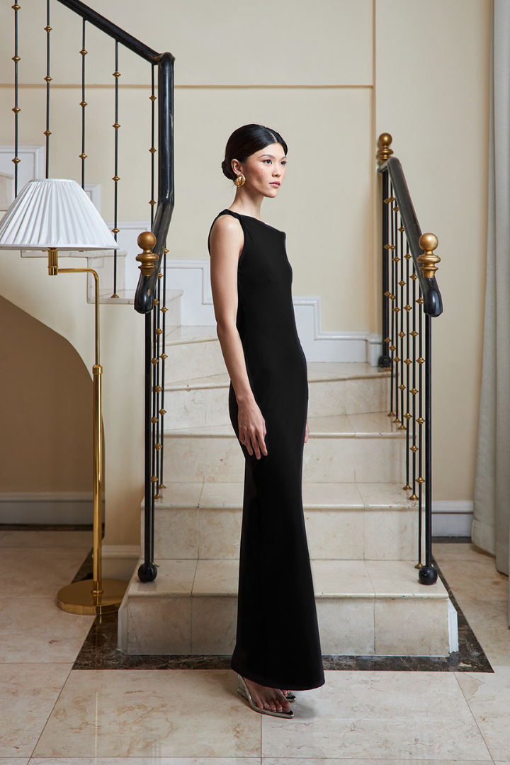 VALERIE SLEEVELESS MAXI DRESS - BLACK