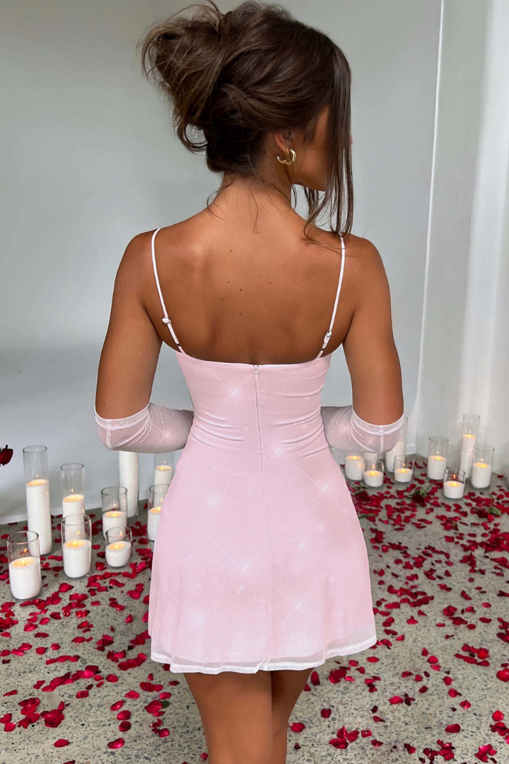 AADYA MINI DRESS - PINK SPARKLE