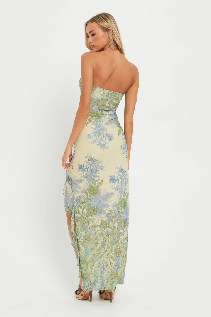JESSICA STRAPLESS MAXI DRESS - LIGHT GREEN