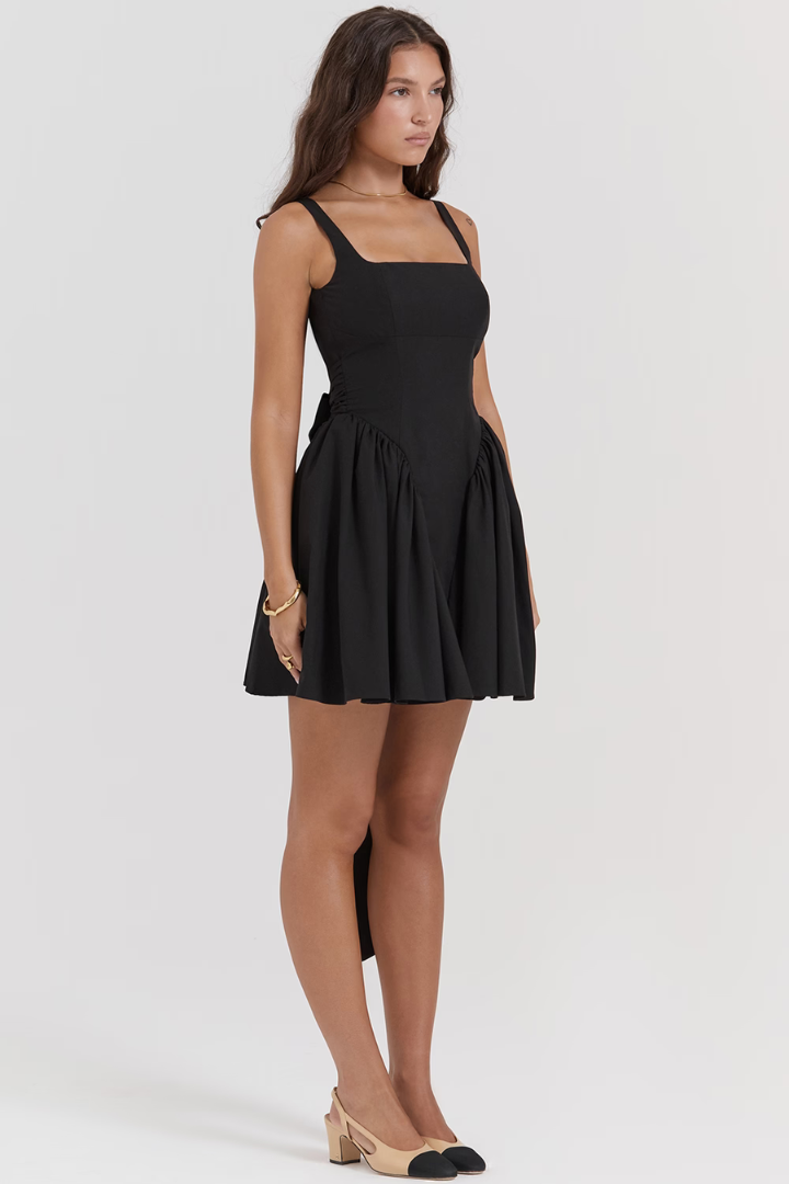 ARIELLA SLEEVELESS MINI DRESS - BLACK