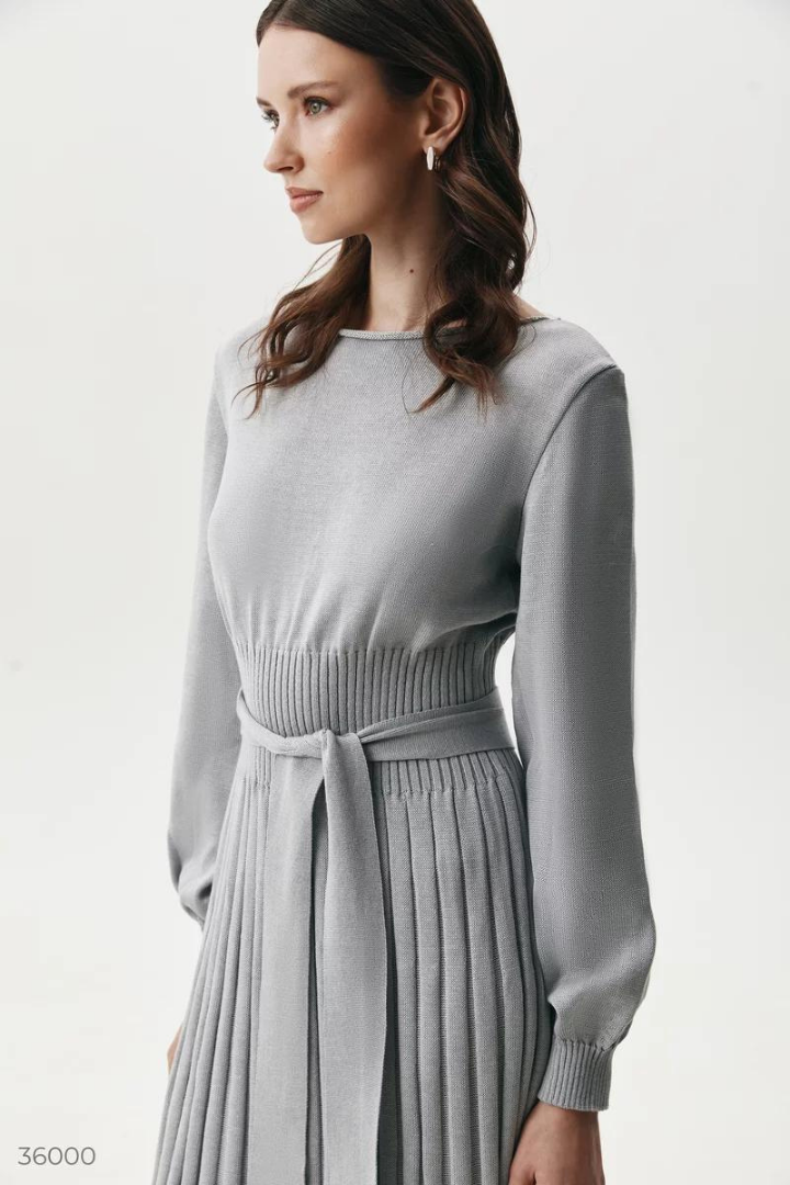 CLAUDIA MIDI KNIT DRESS - GRAY