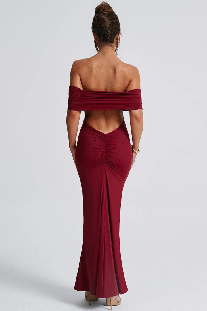 KARLA STRAPLESS MAXI DRESS - BURGUNDY