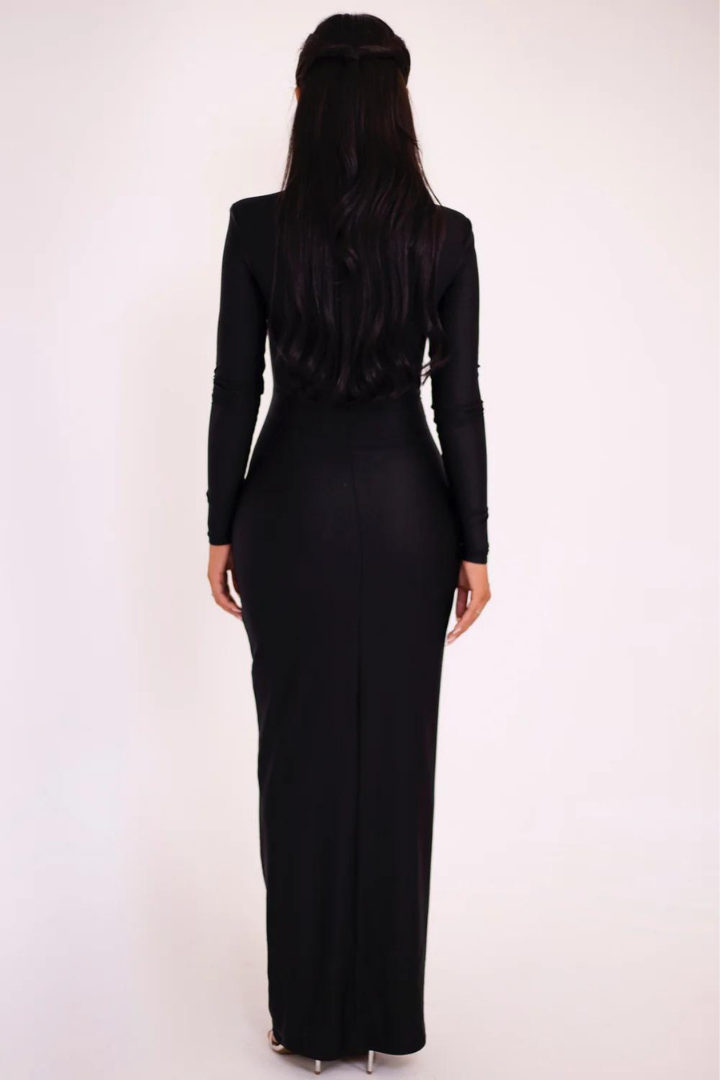 EMERSYN LONG SLEEVE MAXI DRESS - BLACK