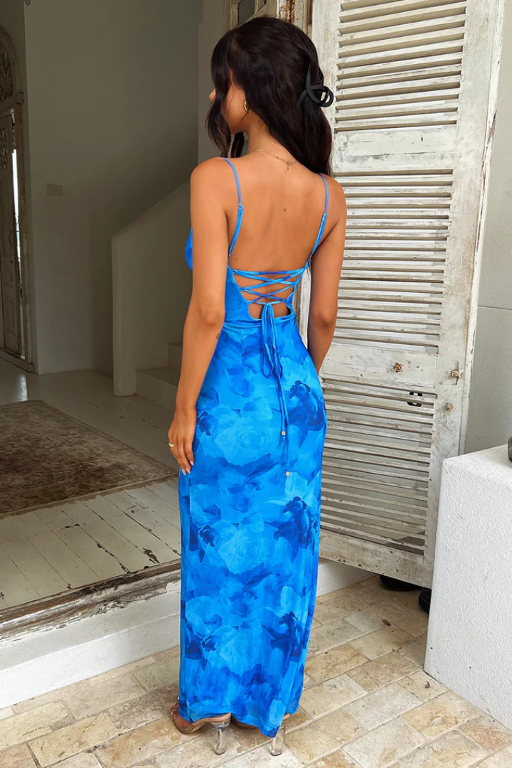 ARLO SLEEVELESS MAXI DRESS - BLUE