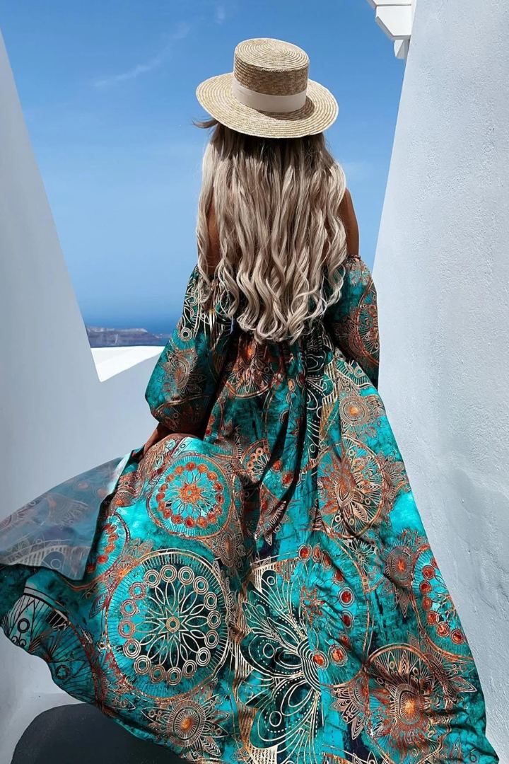 ABIGAIL MAXI DRESS - GREEN COCKTAIL