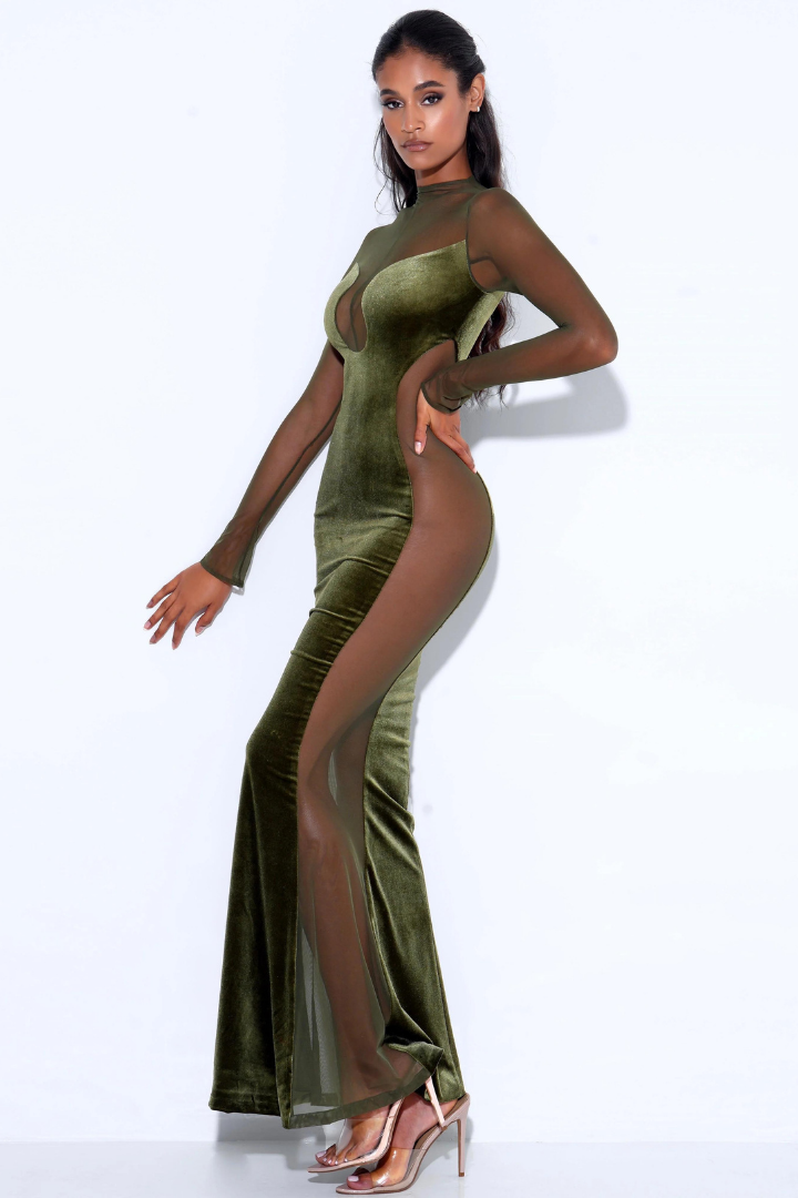 LENA GOWN MAXI DRESS - GREEN