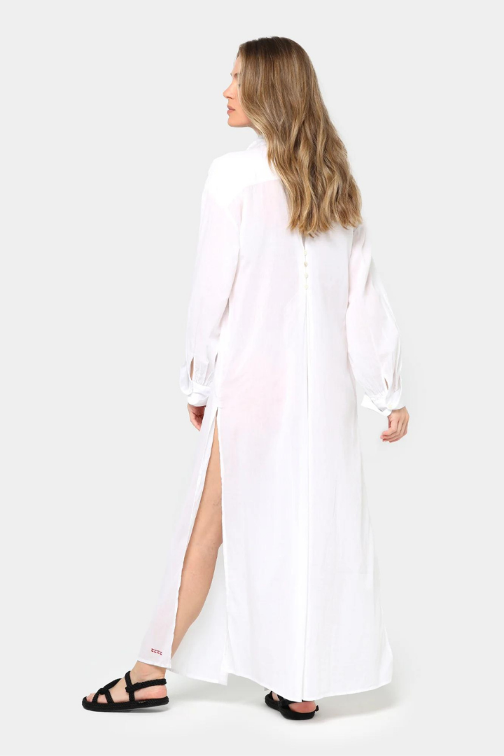 MARITZA LONG SLEEVE MAXI DRESS - WHITE
