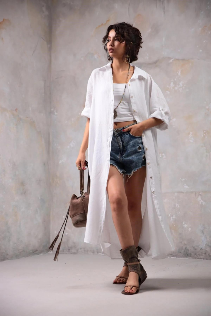 MARITZA LONG SLEEVE MAXI DRESS - WHITE