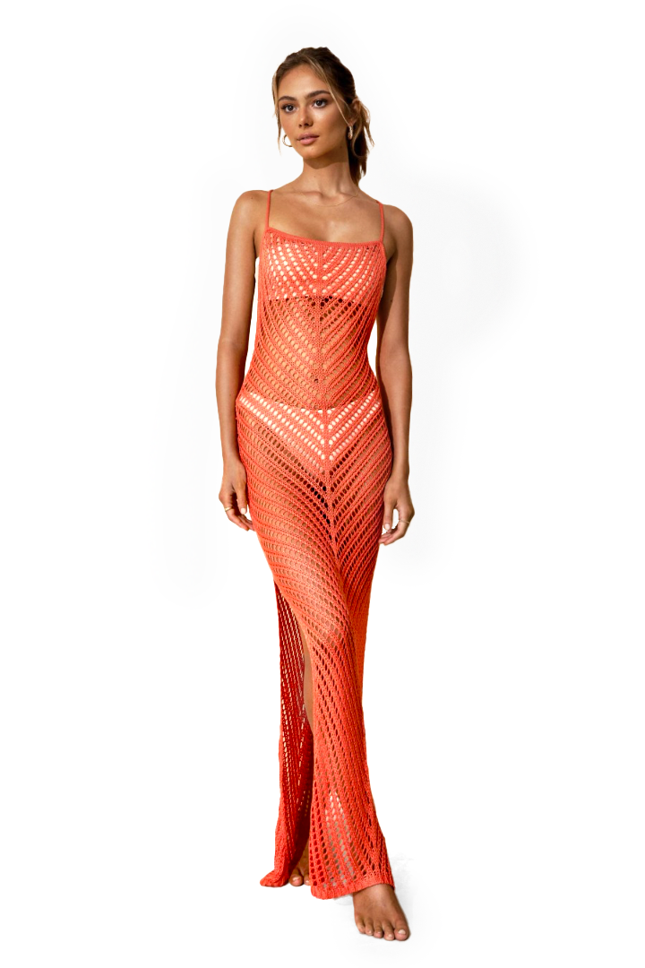 AYANA KINT MAXI DRESS - ORANGE