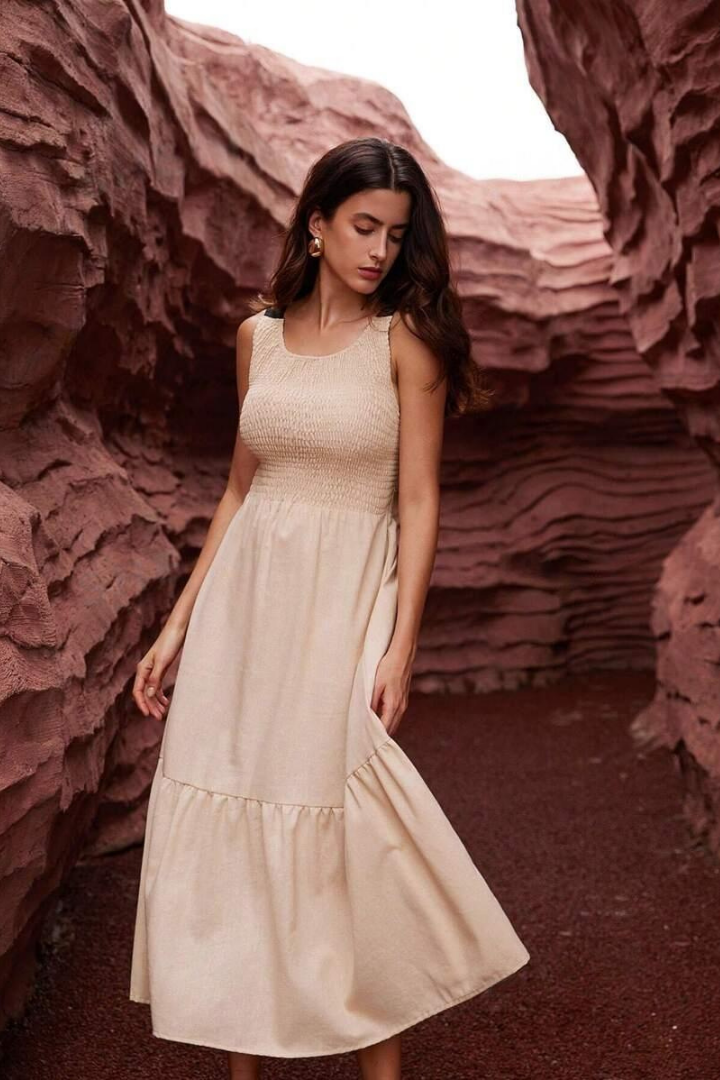 ROSALINE MAXI DRESS - BEIGE