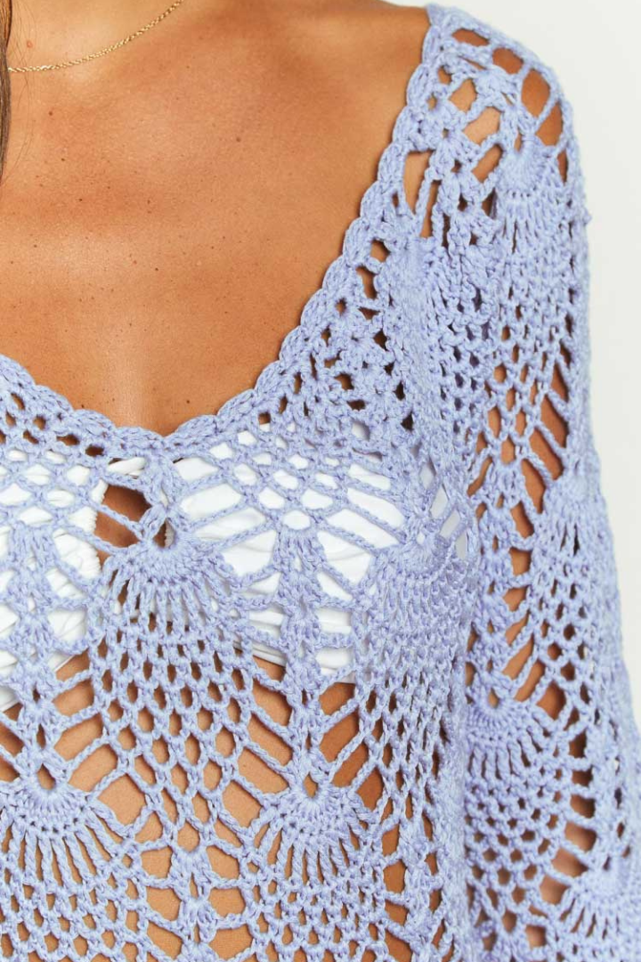 NATALIA MINI KNIT DRESS - SKAY BLUE