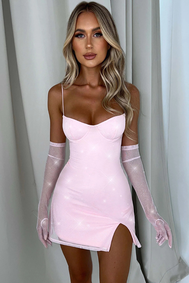 AADYA MINI DRESS - PINK SPARKLE