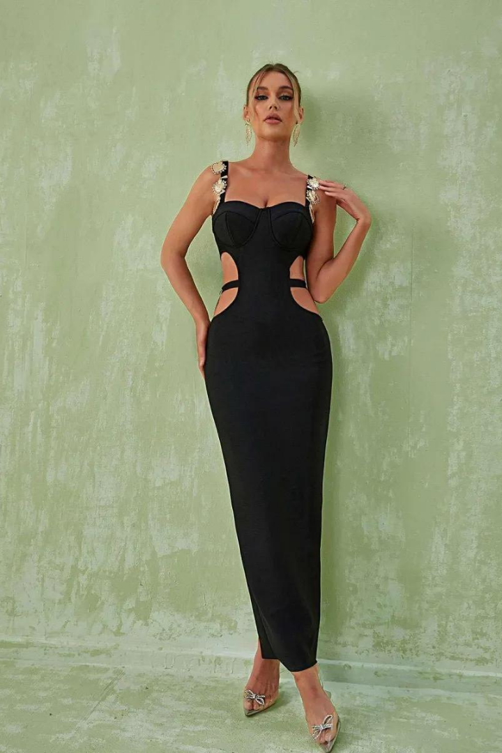 CARINA SLEEVELESS MINI DRESS - BLACK