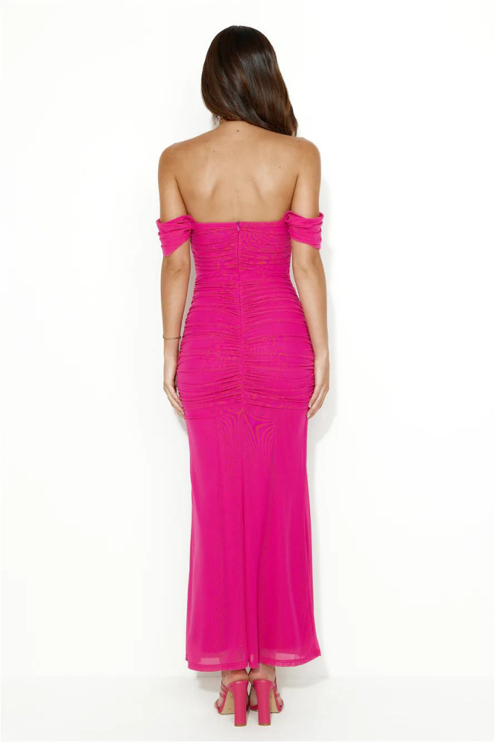 WILMA OFF-SHOULDER MAXI DRESS-GREEN - Green - M